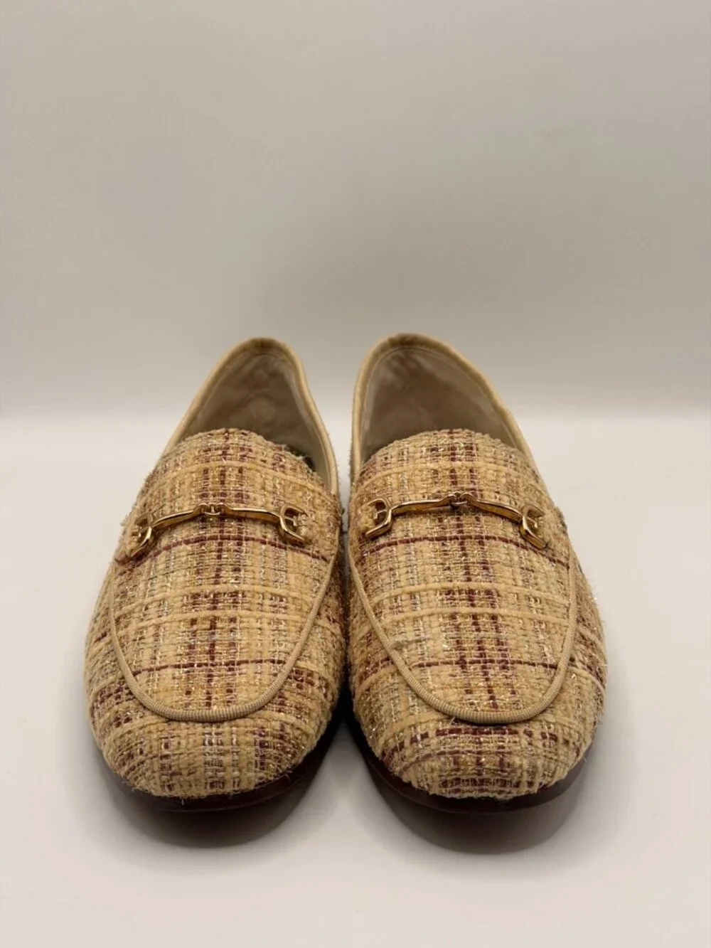 Sam Edelman Women's Loraine Loafer Pale Gold Texture Loafer Sz 6.5